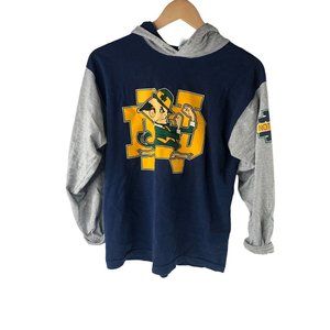 Vintage Galt Sand Youth Blue/Grey Notre Dame Fighting Irish Hoodie Size XL